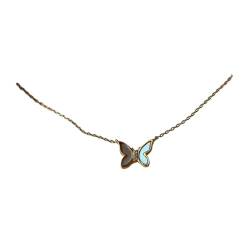 PLCPDM Einfache und schicke Schmetterlings-Halskette, vielseitig und stilvoll, Schlüsselbein-Schmuck, Geschenk, bequeme Halsketten für den täglichen Gebrauch, Wie abgebildet von PLCPDM