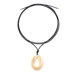 PLCPDM Elegante ovale Metall-Halskette, geometrischer hohler Anhänger, Halskette, Accessoire, modische Halskette, Unisex-Schmuck, Siehe Abbildung von PLCPDM