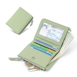 PLCPDM Geldbörse im japanischen Stil, PU-Leder, Kleingeldbörse, kurze Geldbörse, Kartenhalter, Tasche, Reißverschluss, Clutch, Geldbörse, grün von PLCPDM