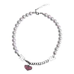 PLCPDM Harajuku-Halskette mit Herzanhänger, Pfirsich-Herzform, modischer Armreif, trendiges Armband, für Damen und Mädchen, Siehe Abbildung von PLCPDM