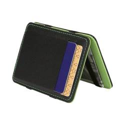 PLCPDM Ledergeldbörse Kartenhalter für Herren, schlanker Visitenkartenhalter, Geldbeutel, kurze Klappbrieftasche für Herren, Geschäftsreisen, grün von PLCPDM