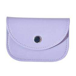 PLCPDM Modische Damen-Geldbörse aus PU-Leder mit Kartenfach, koreanischer Stil, Bonbonfarben, kurze Geldbörse, kleine Tasche, violett von PLCPDM