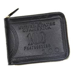 PLCPDM Modische Geldbörse aus PU-Leder, mit Reißverschluss, Münzgeldbörse, Kreditkartenhalter, Organizer, geeignet für verschiedene Anlässe, Schwarz von PLCPDM