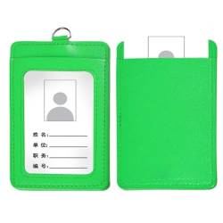 PLCPDM Modisches Kartenetui, hochwertiges PU-Material multifunktionaler Buskartenhalter für Damen und Herren, leuchtend grün von PLCPDM