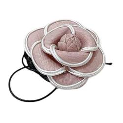 PLCPDM Schicke Stoff-Halskette, zarte Kamelien-Halskette, Stoffblumen-Halskette, modischer Halsschmuck, perfekt für modische Damen, Wie abgebildet von PLCPDM