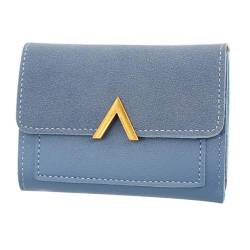 PLCPDM Stilvolle und praktische Damen-Geldbörse aus PU-Leder, Kartenfächer, Münzgeldbörse, elegante weibliche Geldtasche, blau von PLCPDM