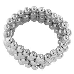 PLCPDM Stilvolles, rundes Perlenkettenarmband, schick, verstellbare Länge, zierlicher runder Perlen-Armreif für Versammlungen von PLCPDM