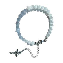 PLCPDM Stilvolles Opal-Stern-Armband für Damen, süßer, ästhetischer Charm, Augenstein, Perlen, Armreifen, Sommer, Modeschmuck, Geschenk von PLCPDM
