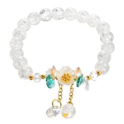 Stilvolles Blumen-Armband für Damen, elastisches Seil-Armband, süßes Blumenarmband, buntes Perlenarmband, geeignet für Partys von PLCPDM