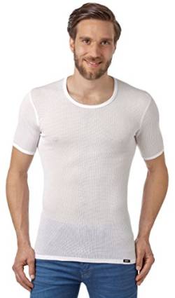 PLEAS Netzhemd für Herren, Herren Netzunterhemd, atmungsaktives Herren Netzhemd aus reiner Baumwolle, europäische Produktion (7 (XL), weiss) von PLEAS