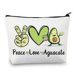 PLITI Avocado Make-up Tasche Avocado Mädchen Geschenk Obst Geschenk Avocado Liebhaber Geschenk Frieden Liebe Aguacate Reißverschluss Beutel Vegetarisches Geschenk, Liebe Aguacate U, modisch von PLITI