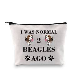 PLITI Beagle Make-up-Tasche Beagle-Liebhaber Geschenk Beagle Mom Geschenk I was Normal 2 Beagles Ago Geschenk für Hundeliebhaber Hund Besitzer Tasche, 2 Beagles Ago U, Modisch von PLITI