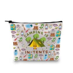 PLITI Camping-Make-up-Tasche, lustiges Camping-Geschenk für Camper, Reisende, Freunde, Abschlussgeschenk, Camping ist in Zelten, Reißverschlusstasche, Camping Intent Bagu, modisch von PLITI