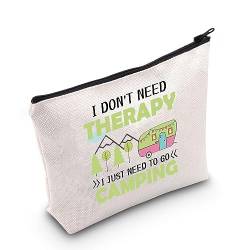 PLITI Camping-Make-up-Tasche Happy Camper Geschenk I Don't Need Therapy i Just Need to Go Camping Crazy Camping Lady Reisetasche, Therapie Gehen Camping Bagu, modisch von PLITI