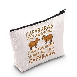 PLITI Capybara Gifts for Capybara Lovers Makeup Bag Capybaras are Awesome Therefore I'm a Capybara Funny Nagetier Gift, Fantastische Capybara Bagu, modisch von PLITI