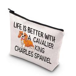 PLITI Cavalier King Charles Spaniel Liebhaber Geschenk Life is Better with A Cavalier King Charles Spaniel Make-up-Tasche Hundebesitzer Geschenk, Charles Spaniel U, modisch von PLITI