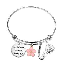 PLITI Inspirierendes Armband von Vaiana von Prinzessin Moana inspiriertes Geschenk Märchengeschenk She Believed She Could So She Did, M, Edelstahl von PLITI