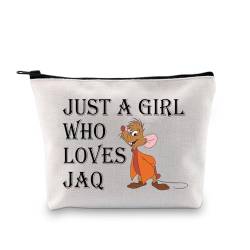 PLITI Jaq Jaq Maus Geschenk Jaq und Gus Cartoon-Figuren Geschenk Fans Geschenk Just a Girl Who Loves Jaq Lustige Rattenliebhaber Make-up-Tasche, Wer liebt Jaqq Bagu, modisch von PLITI