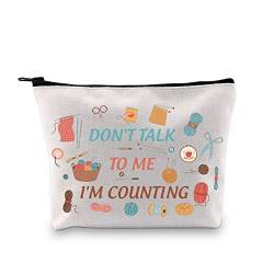 PLITI Lustige Stricktasche mit der Aufschrift "Don't Talk to Me I'm Counting", zum Häkeln, für Mutter, Oma, Make-up-Tasche, Strickliebhaber, Geschenk, Talk to Counting U, Modisch von PLITI