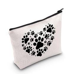 PLITI Make-up-Tasche mit Hundepfotenabdruck, Geschenk für Hunde- und Katzenliebhaber, Geschenk für Mutter, Reisebeutel, Hundebesitzer, Geschenk, Kätzchen, Geschenk für Haustierverlust, von PLITI