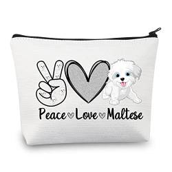 PLITI Malteser-Hundetasche, Malteser, Hundeliebhaber, Geschenk für Hunde, Welpen, Besitzer, Geschenk, Malteser, Mutter, Geschenk, Frieden, Liebe, Malteser, Peace Love Malteseu, modisch von PLITI