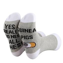 PLITI Meerschweinchen-Geschenke für Meerschweinchen-Liebhaber, Socken, lustiges Cavy Geschenk, Yes i Really Do Need All These Guinea Pigs Themed Socken, Brauchen Meerschweinchen SocksU, 6-13 von PLITI