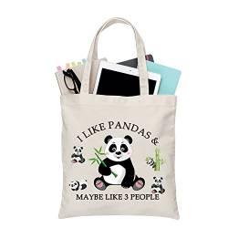 PLITI Panda-Tragetasche, Panda-Liebhaber, Geschenk, Pandabär, Geschenk "I Like Pandas & Maybe Like 3 People", Canvas-Handtasche, I Like Pandas Tgu, medium von PLITI