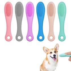 PLKSEI 6 Stück Hundezahnbürste Zahnbürste Hund Silikon Haustier Zahnbürste Finger Zahnbürste für Kleine Hunde Katzen Zahnpflege von PLKSEI