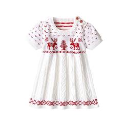 Plot My First Christmas Baby Outfit Baby Kleid Mädchen Stricken Kleid Weihnachten Kleid Baby Festlich Party Prinzessin Kleid Strickkleid von PLOT-Baby Bekleidung