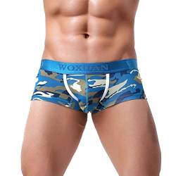 PLOT-Boxershorts Herren,2018 Sommer Basic Camo Komfort Unterhose Männer Sexy Unterwäsche Herren in Vielen Farben,Größe S-XL (M, Blau) von PLOT-Boxershorts