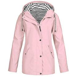 Plot Damen Windbreaker Leicht Einfarbig Slim Fit Übergangsjacke Outwear Coat Winddichte Wasserdicht Trenchcoat Herbst Winter Frauen Parka Jacken Mantel Winterparka von PLOT-Damen Mantel