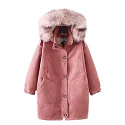 Plot Damen Winterjacke mit Pelzkapuze Parka Jacken Herbst Winter Gefüttert Cord Winterparka Wintermantel Windbreaker Lang Outwear Coat von PLOT-Damen Mantel