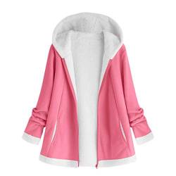 Plot Winterjacke Damen Parka Jacken Fleecemantel Winterparka mit Kapuze Frauen Winter Warm Teddy-Fleece Parka Mantel Outwear Coat Große Größe M-XXXXXL von PLOT-Damen Mantel