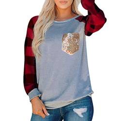 Plot Hoodie für Damen Pulli Blouse Tops Sweatshirts Sweatjacke Oberteile Kapuzenpullover Langarm Patchwork Pullover Tshirt T Shirt für Frauen von PLOT-Damen T Shirt