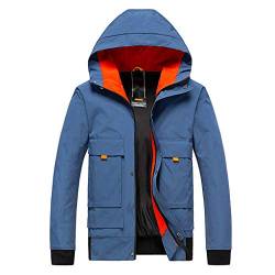 Plot Herren Sportjacke Outdoor Einfarbig Softshell Jacke mit Kapuze Modern Männer Sport Outdoor Übergangsjacke Kapuzenjacke Hoodie von PLOT-Herren Mantel