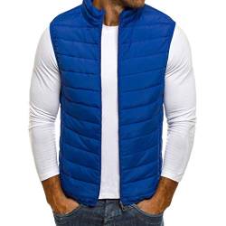 Plot Herren Steppweste Weste Einfarbig Outdoor Daunenweste Warm Weste Winterweste Mit Stehkragen Männer Funktionsweste Ärmellos Jacke Steppjacke von PLOT-Herren Mantel