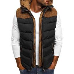 Plot Herren Steppweste Weste Outdoor Winterweste Mit Kapuze Einfarbig Männer Winter Warm Steppjacke Ärmellos Jacke Funktionsweste Freizeit von PLOT-Herren Mantel