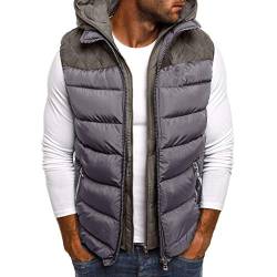 Plot Herren Steppweste Weste Outdoor Winterweste Mit Kapuze Einfarbig Männer Winter Warm Steppjacke Ärmellos Jacke Funktionsweste Freizeit von PLOT-Herren Mantel