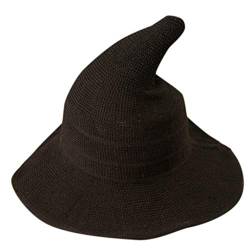 PLOT Halloween Hexenhut für Damen Magic Hat Party Kostüme für Erwachsene Magician Strickmützen Mützen Hüte Hexenhüte 58cm von PLOT