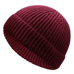 PLOT Mützen für Damen Mützen Hüte Einfarbig Gestrickt Beanie Winter Warme Strickmützen Skimütze Wintermütze Cap Sturmhauben Wollmütze von PLOT