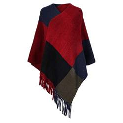 PLOT Schals für Damen Herbstschal Modische Kariert Pashminas Winter Warm Cape Winterschal Poncho Tücher Stolen Umschlagtuch Umschlagtücher Stola mit Quaste von PLOT