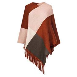 PLOT Schals für Damen Herbstschal Modische Kariert Pashminas Winter Warm Cape Winterschal Poncho Tücher Stolen Umschlagtuch Umschlagtücher Stola mit Quaste von PLOT