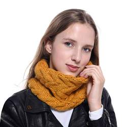 PLOT Schals für Damen Loop Modische Einfarbig Strickschal Grobstrick Winterschal Halstuch Schlauchschal Halstücher Deckenschal Herbstschal von PLOT