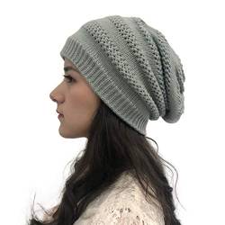 PLOT Strickmützen für Damen Winter Warme Wintermütze Beanie Wollmütze Skifahren Einfarbig Elegante Gestrickt Skimütze Sturmhauben von PLOT