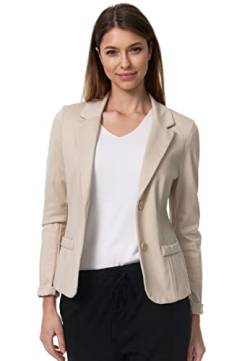 PM SELECTED Damen Kurzblazer Sportliches Casual Sommer Leicht Sakko Anzug Casual Business Frauen Büro Blazer Reverskragen Einfarbig Slim Fit PM11 (as3, Numeric, Numeric_36, Regular, Regular, Beige) von PM SELECTED