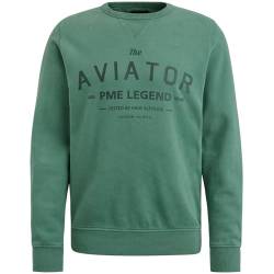 PME Legend Crewneck gd Terry with Spray Dark Ivy - L von PME Legend