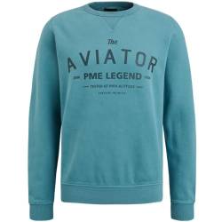 PME Legend Crewneck gd Terry with Spray Smoke Blue - L von PME Legend