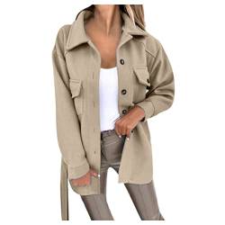 PMJAdd8s4 Wollmantel Klassisch Damen,Mantel Damen Lang,Modischer Wollmantel Kleiner Duftender Windriemenmantel,Trenchcoat Mantel Damen,Trenchcoat Damen Lang,Wollmantel Damen Lang von PMJAdd8s4