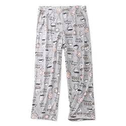 PNAEONG Damen Capri Pyjama Hose Lounge Causal Bottoms Fun Print Sleep Pants, Kaffee, Large von PNAEONG