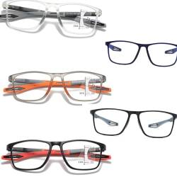 Anti Blaulicht Gleitsichtbrille Lesebrille Geeignet für Herren/Damen，Anti Schwindlig Bequeme flexible Computer-Lesebrille, 1.0x,1.5x,2.0x,2.5x,3.0x,3.5x,4.0x,1-Paar ( Farbe : Clear , Größe : 1.0x ) von POCHY